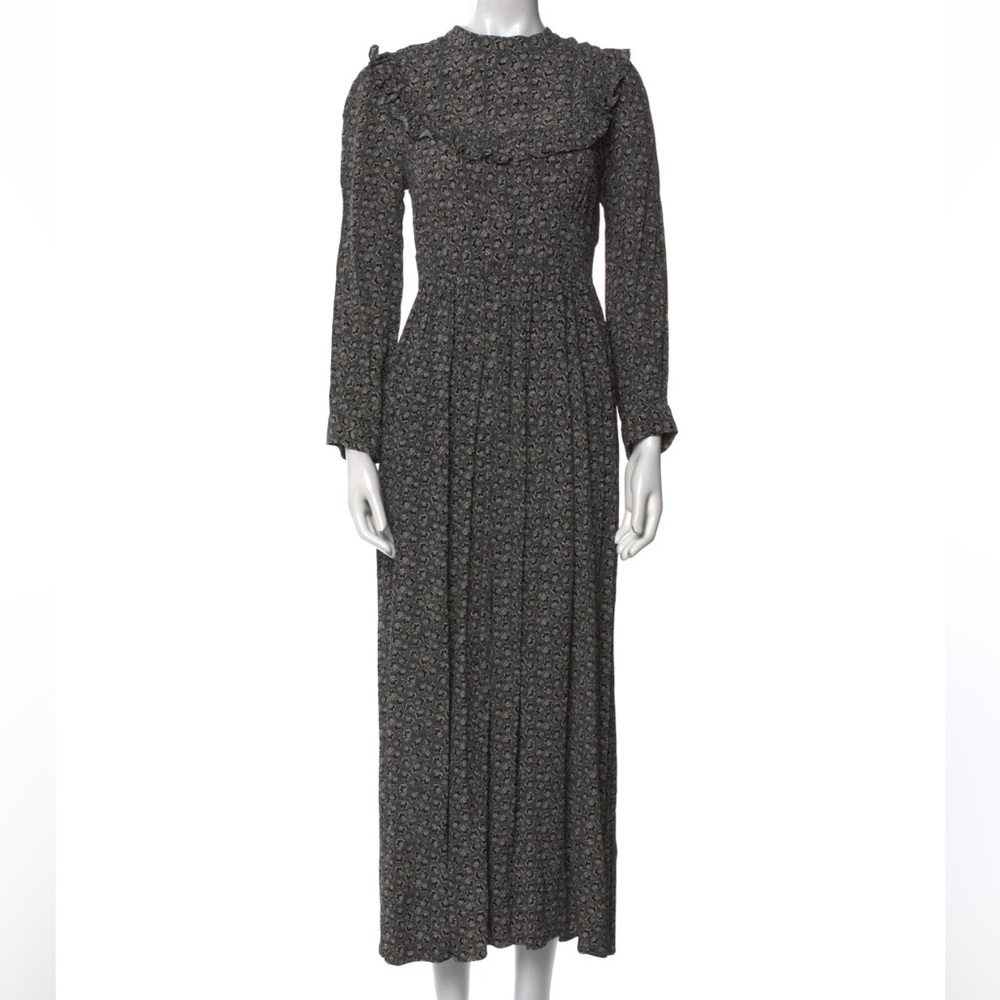 Dôen Blue & White Floral Long Sleeve Maxi Dress